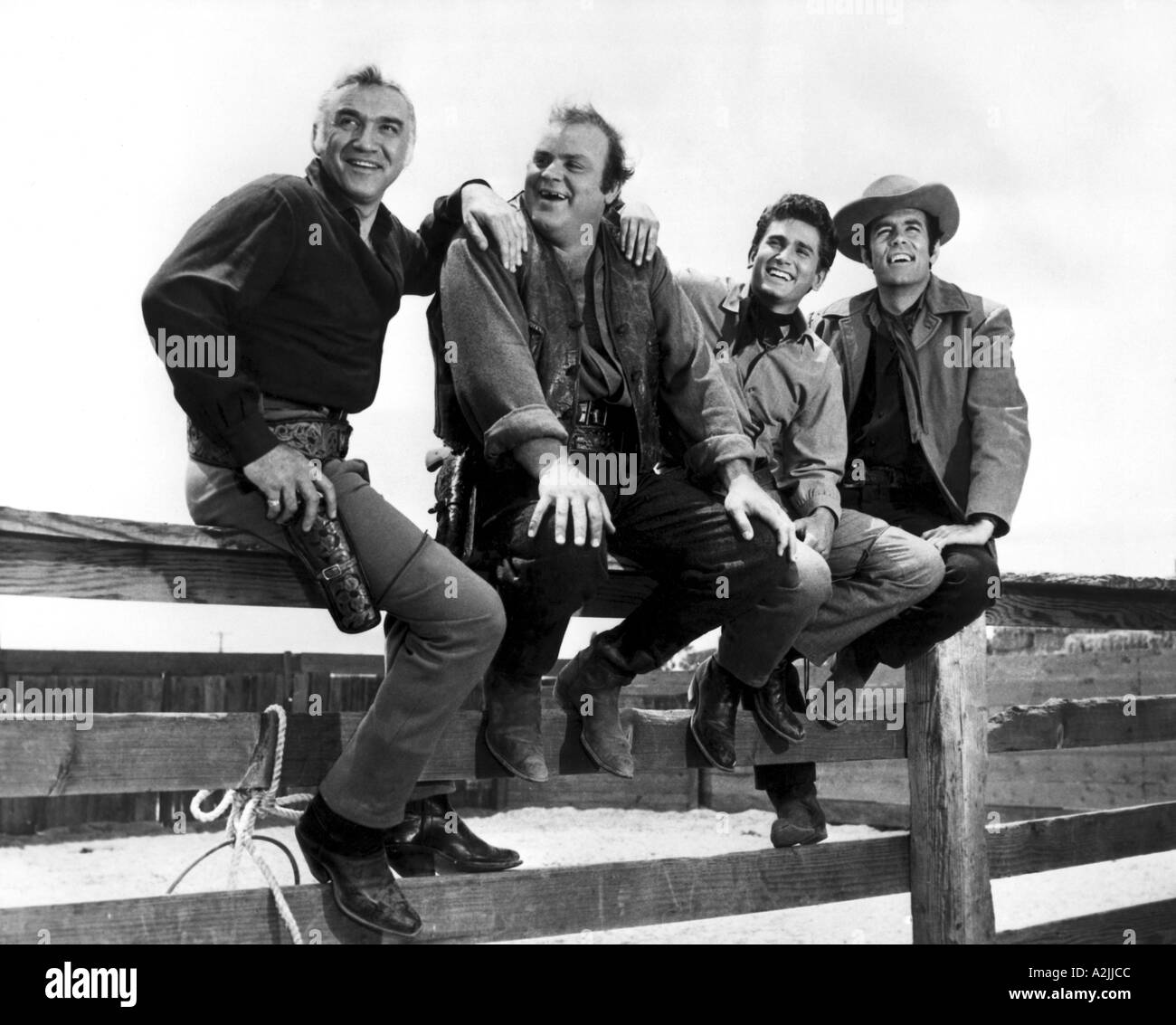 BONANZA noi Western serie TV 1959 1973 da sinistra Lorne Greene Dan Blocker Michael Landon Pernell Roberts Foto Stock