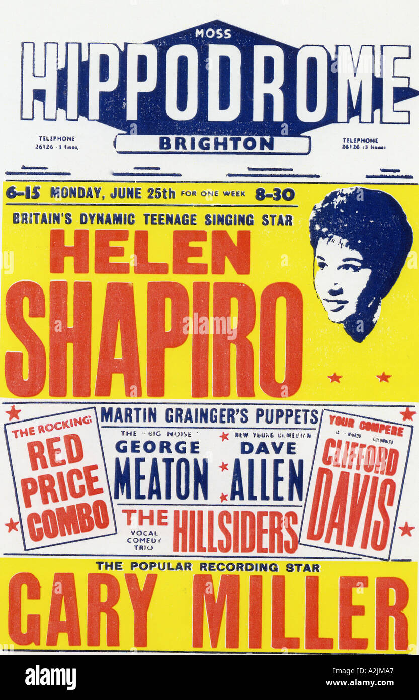 HELEN SHAPIRO UK cantante pop presso la UK s Brighton Hippodrome circa 1962 Foto Stock