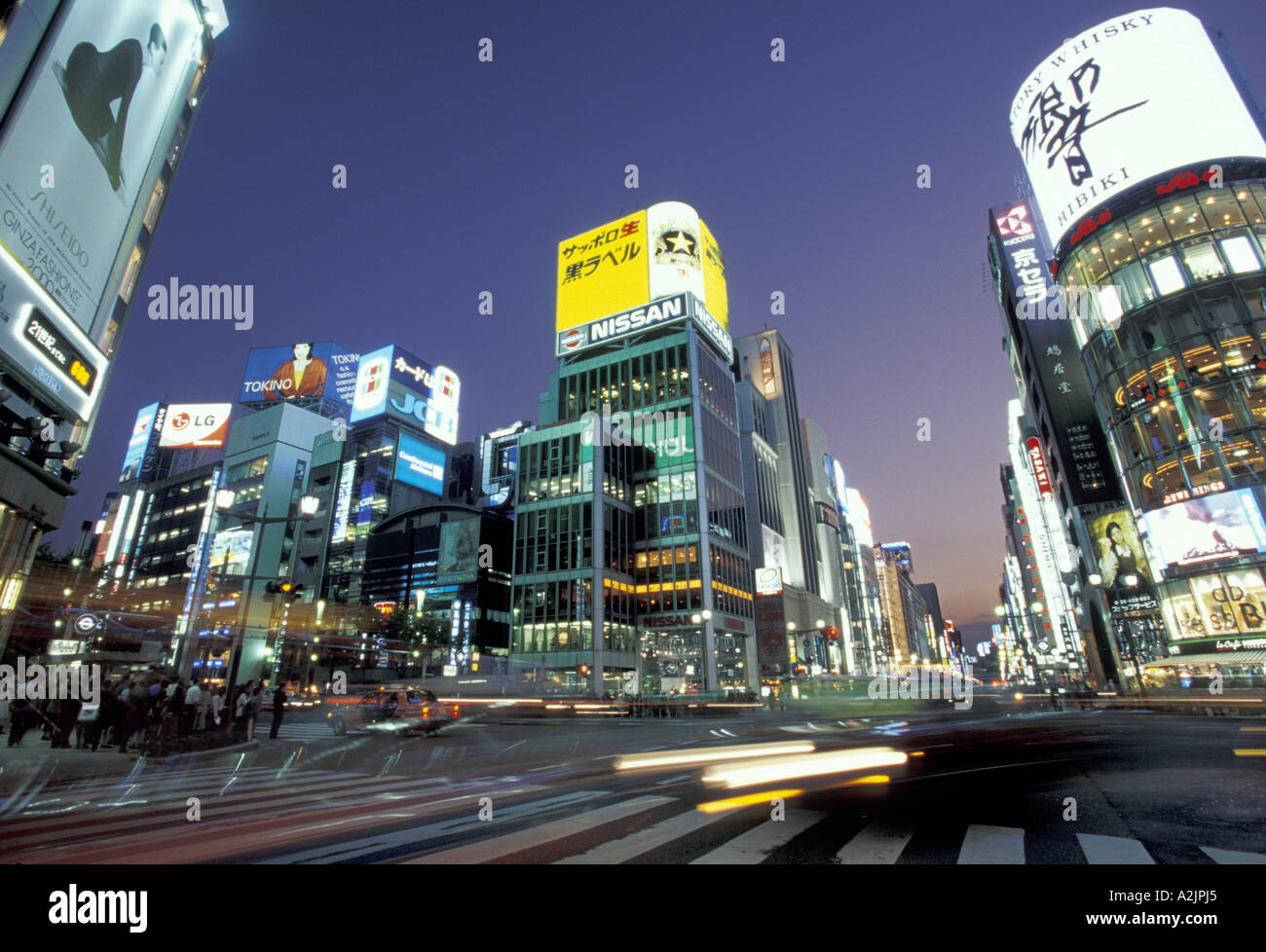Asia, Giappone, Tokyo, Ginza, sera, Ginza Crossing Foto Stock