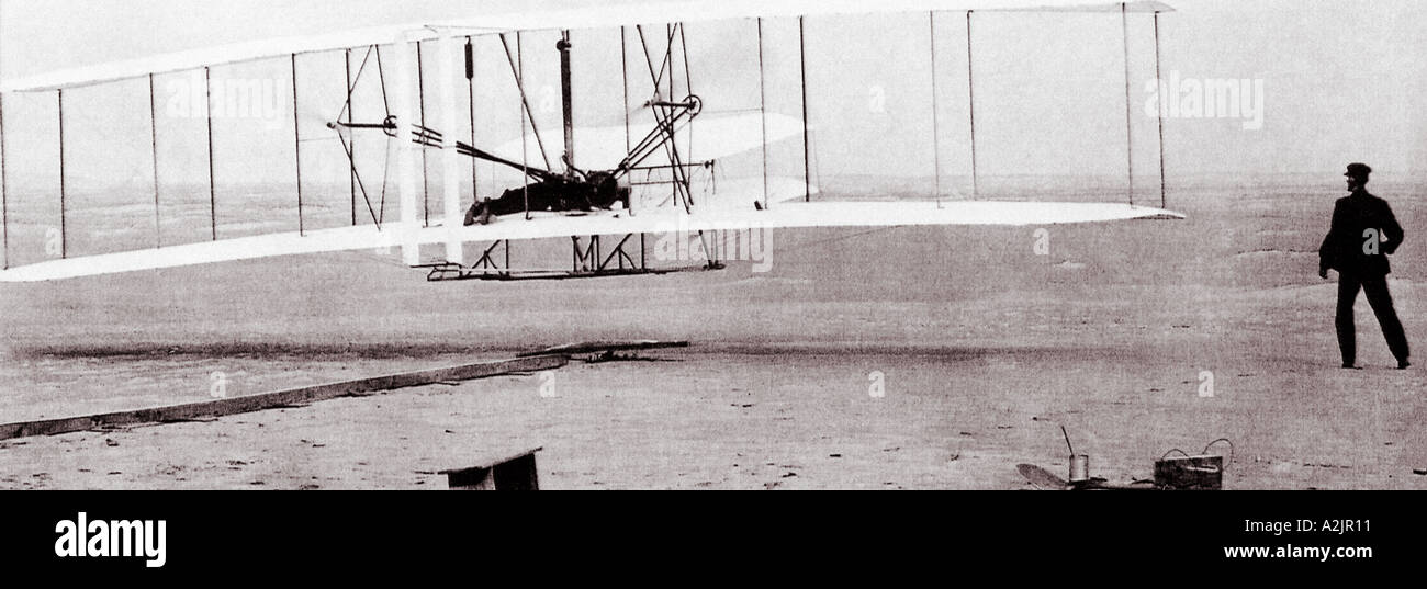 Fratelli Wright Flyer 1 a Kittyhawk Dicembre 1903 Foto Stock