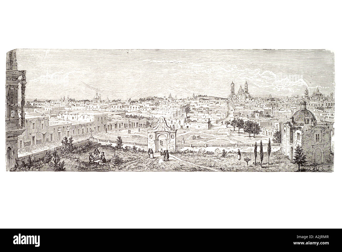 Puebla de los Angeles Messico città messicana angelo nord America Zaragoza angelopolis Tlaxcala spagnolo coloniale parco giardino chiesa Foto Stock