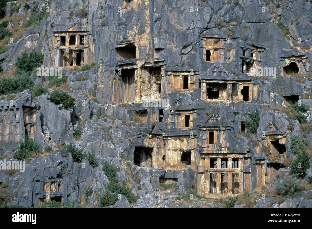 L'Europa, la Turchia Costa turchese, Myra. Le tombe di roccia Foto Stock