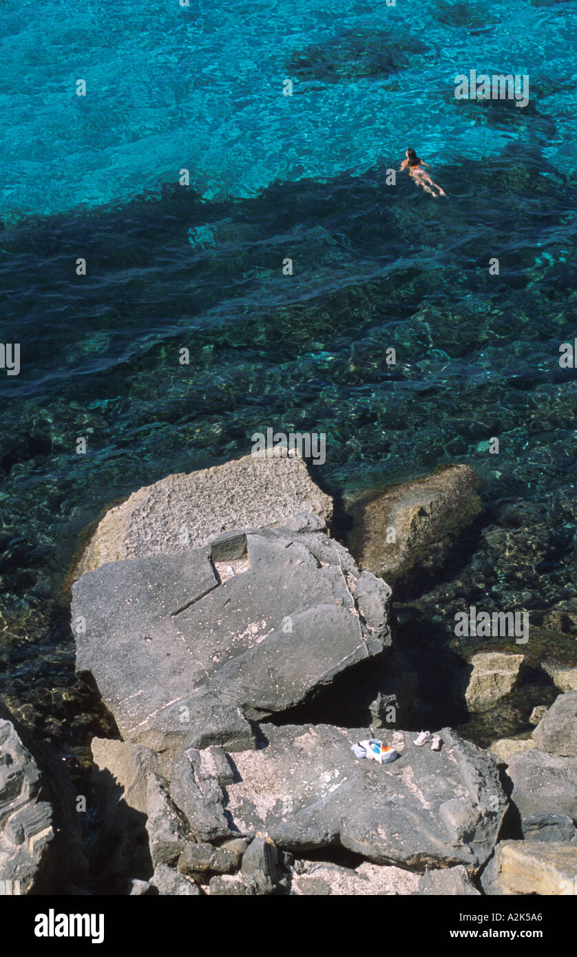 Cliff Favignana Sicilia Italia Foto Stock