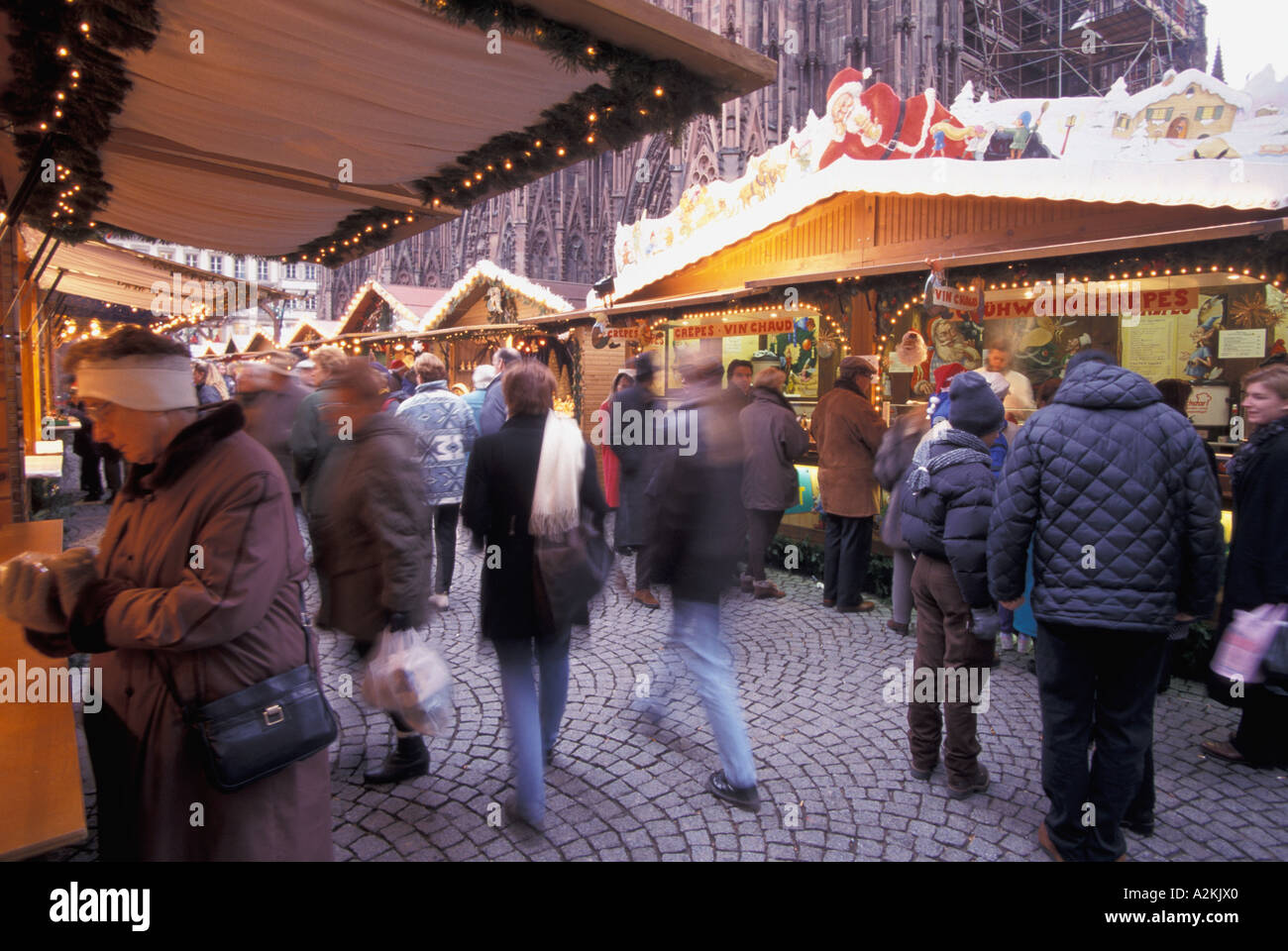 Ue, Francia, Strasburgo, mercatino di Natale Foto Stock