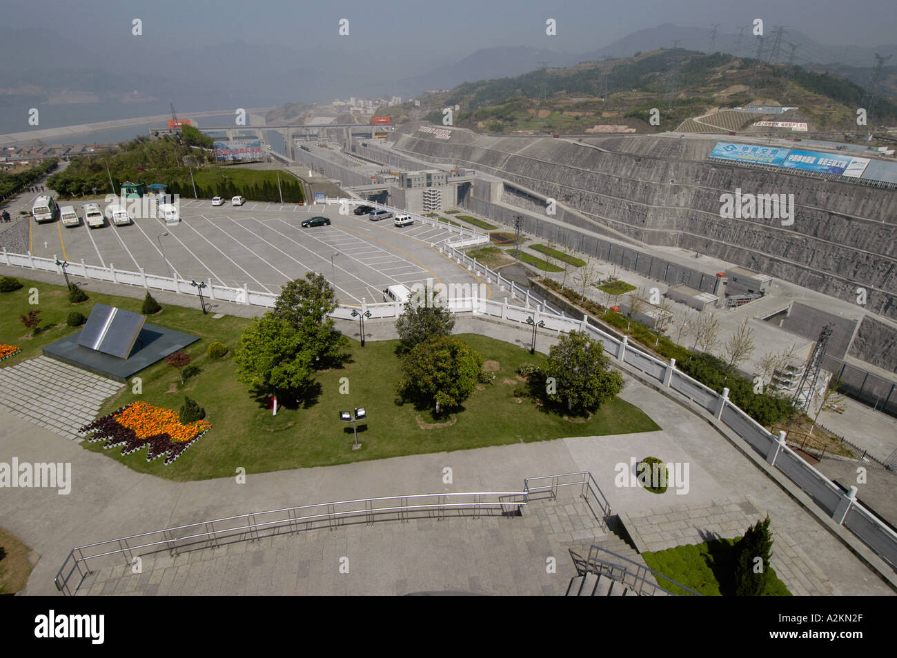 Vista del cantiere di costruzione della diga delle Tre Gole Foto Stock
