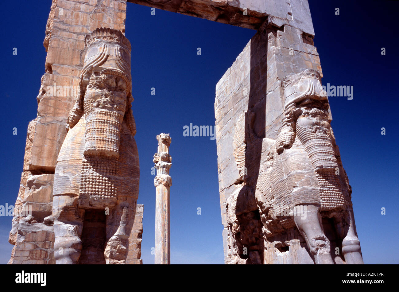 Aprile 14, 2006 - La porta di tutte le nazioni, ingresso alla città antica di Persepolis (Takt-e- Jamshid) esterno iraniane di Shiraz. Foto Stock