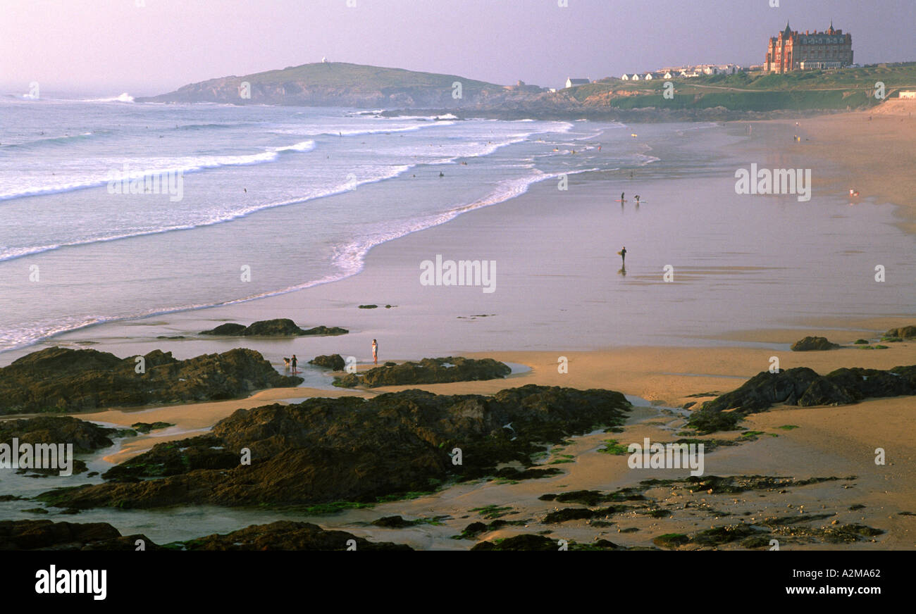 Fistral Beach in Newquay Cornwall Inghilterra UK popolare tra i surfisti Foto Stock