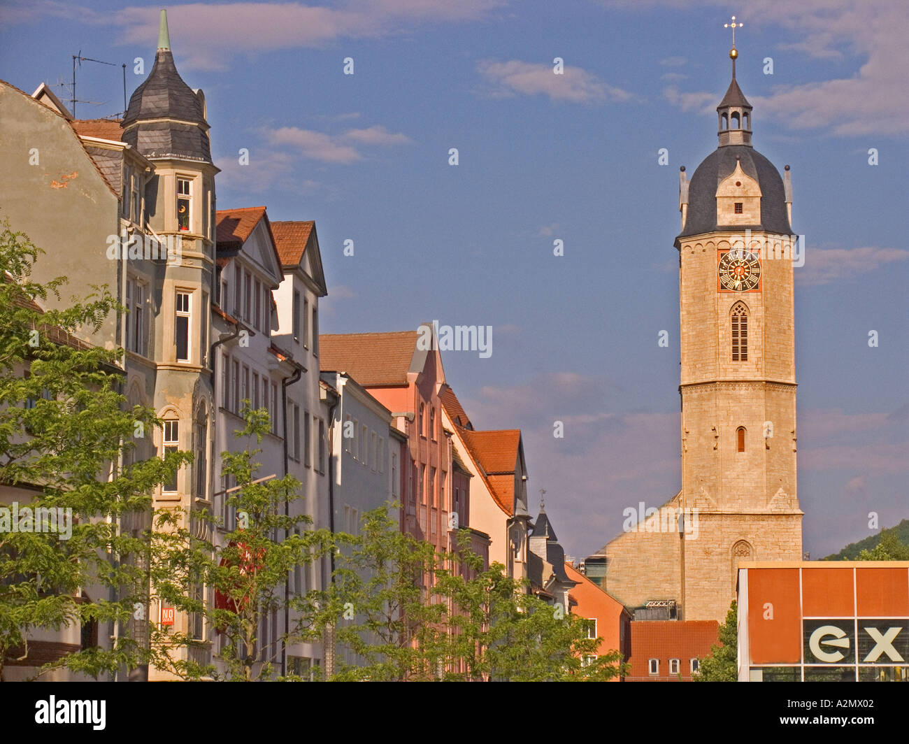 BRD Germania Thüringen Jena città di Università Verde Città sul fiume Saale fondata nel 9 secolo città fondata 1236 Fondatore Foto Stock
