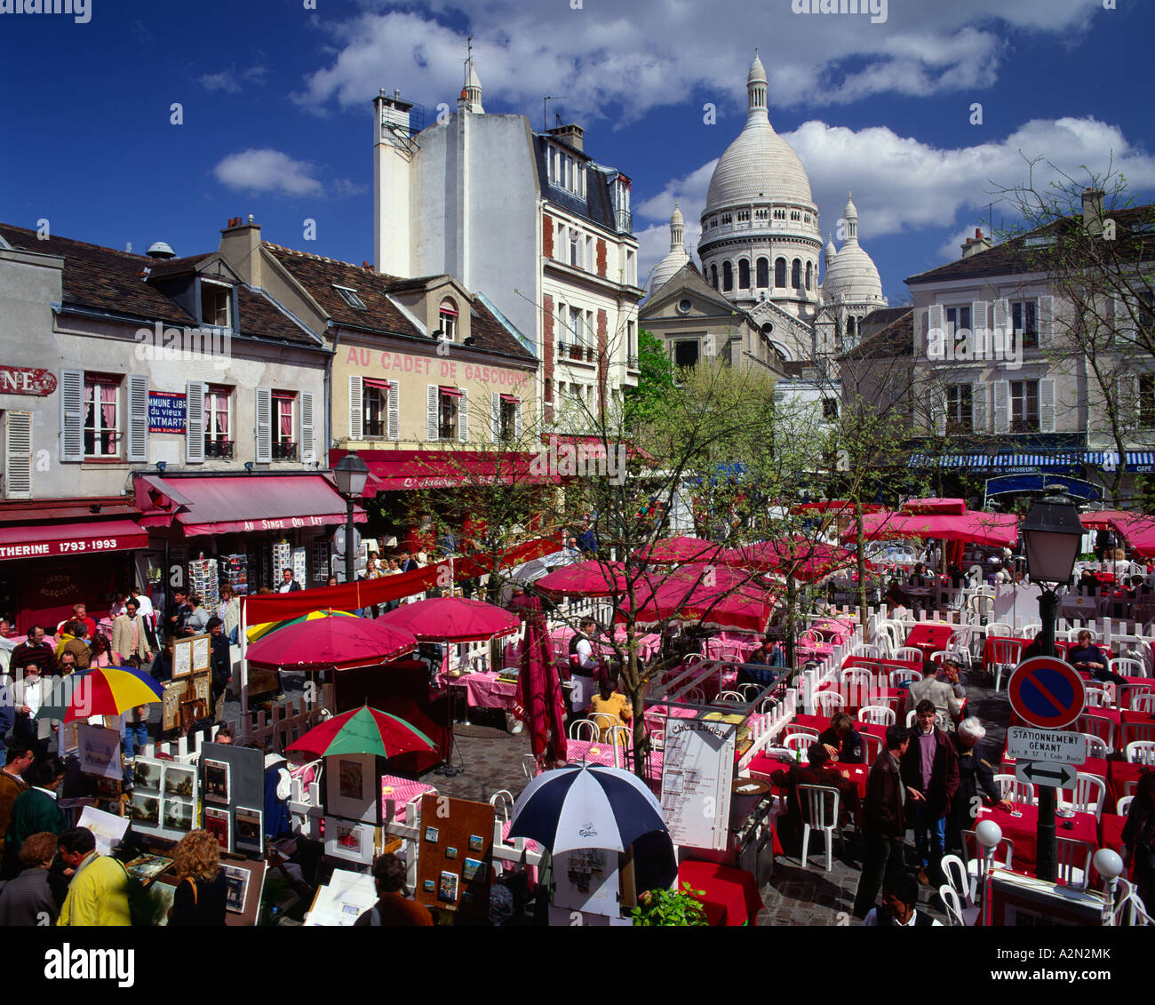 Place du Tertre a Montmartre Parigi Francia Foto Stock