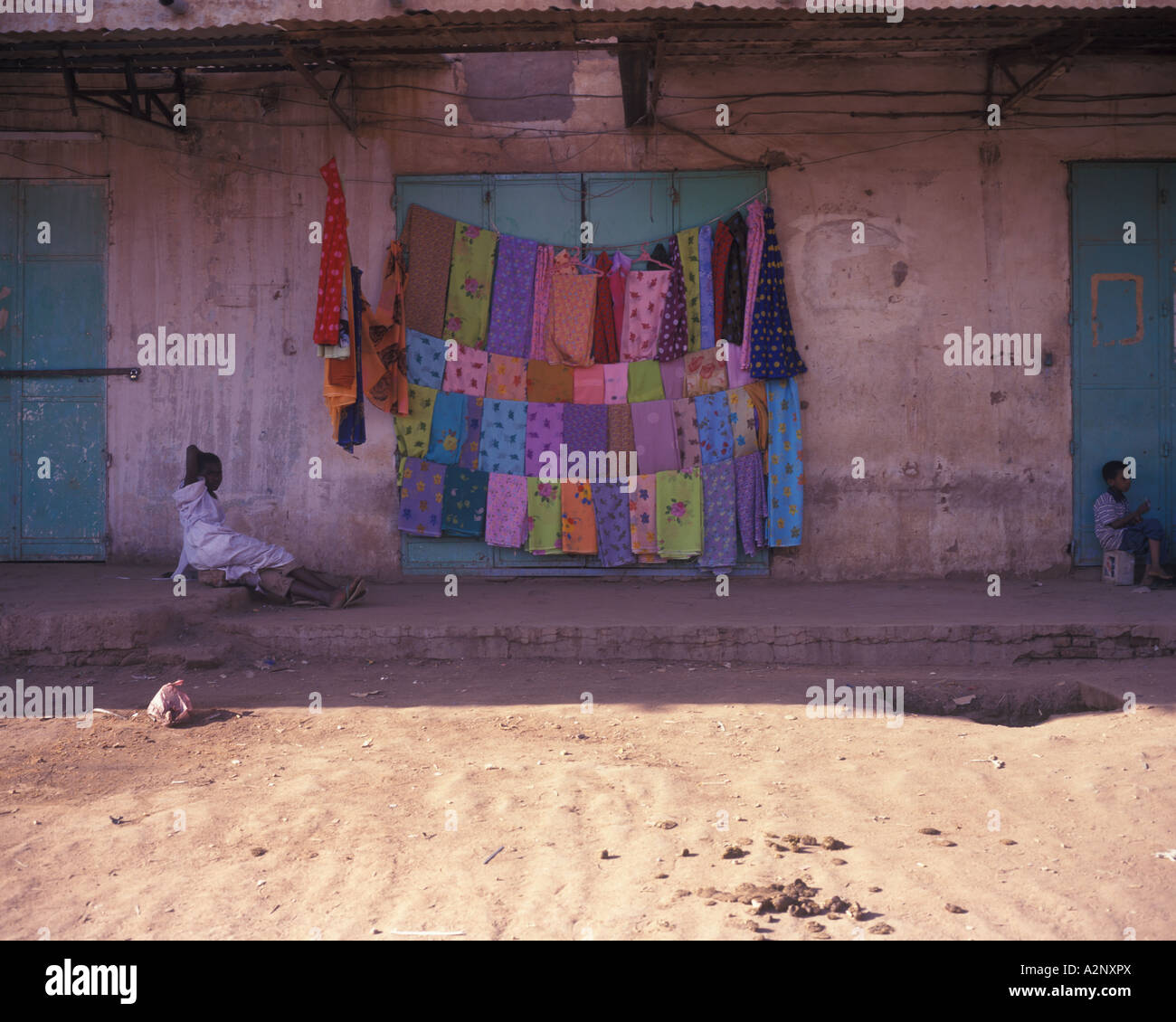 Sudan Khartoum shop street Foto Stock