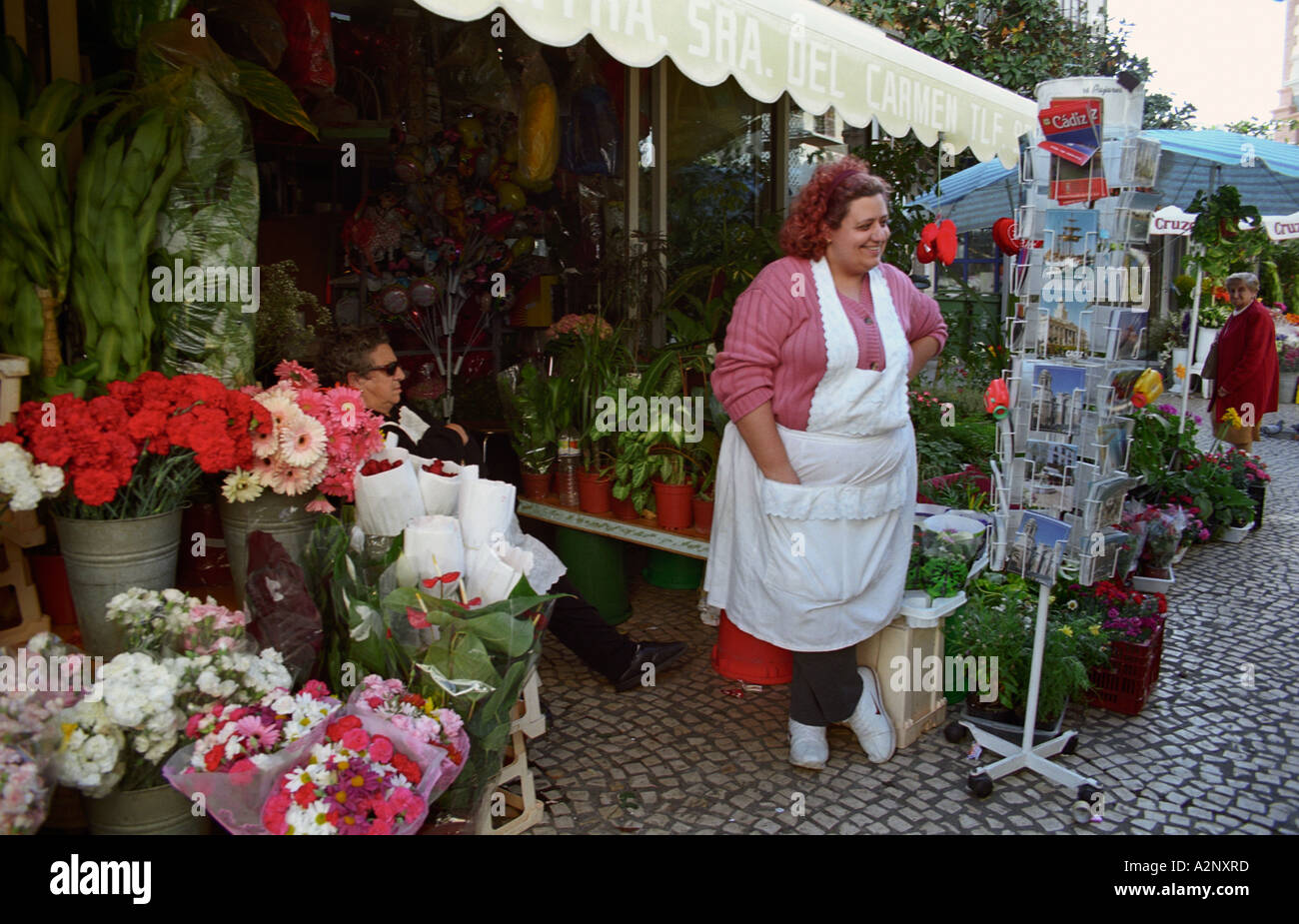 Spagna Cadice fiore si spegne al Plaza de Topete conosciuta anche come Plaza de las Flores Foto Stock