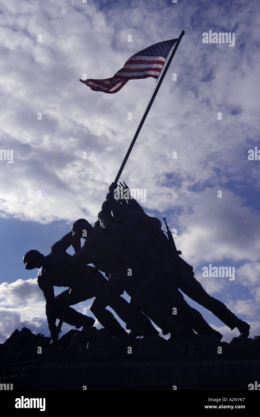 Iwo Jima statua US Marine Corps Memorial Washington DC, Stati Uniti d'America Foto Stock