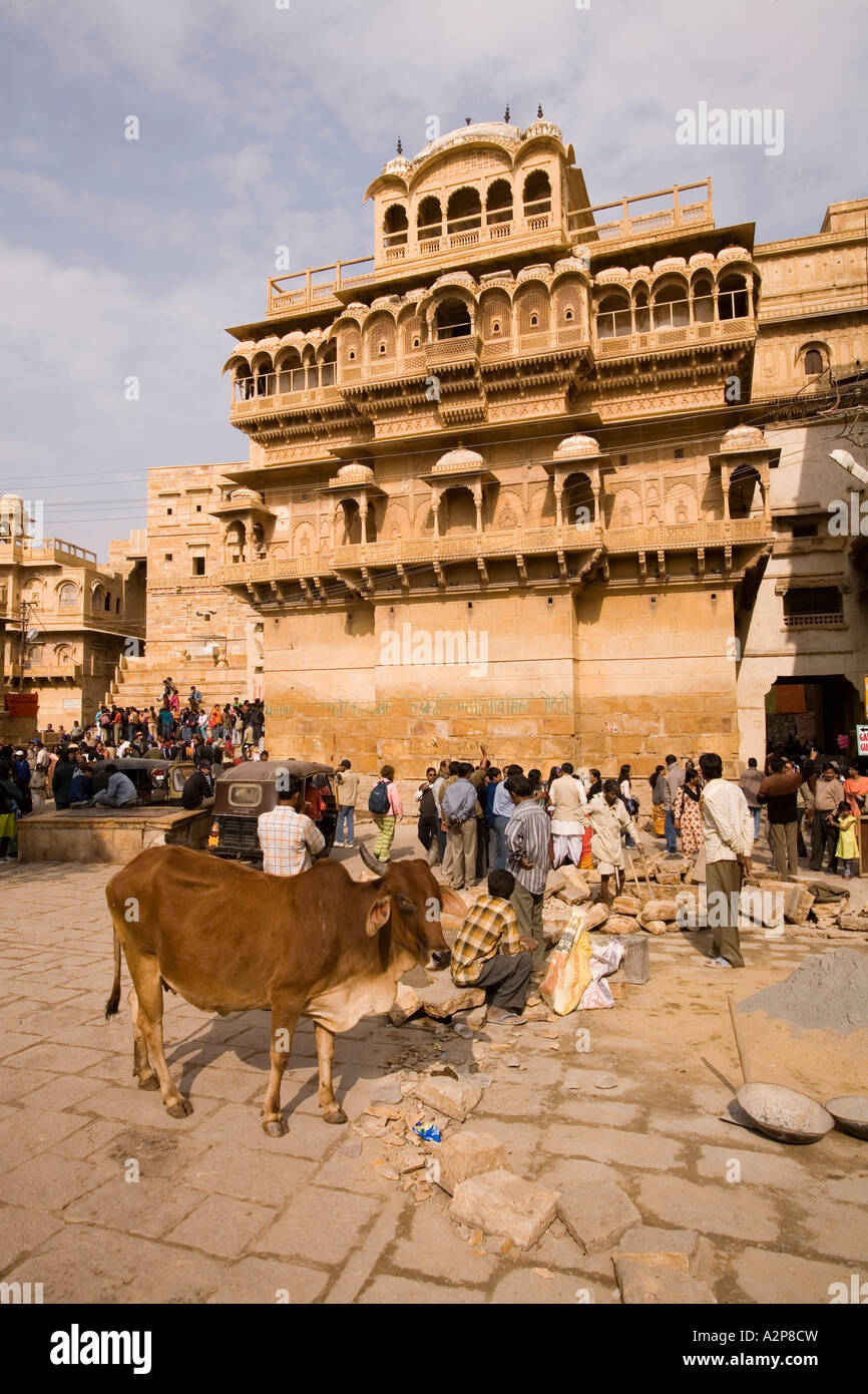 India Rajasthan Jaisalmer Fort Dashera Chowk Rajmahal la storia di sette Maharajas palace Foto Stock