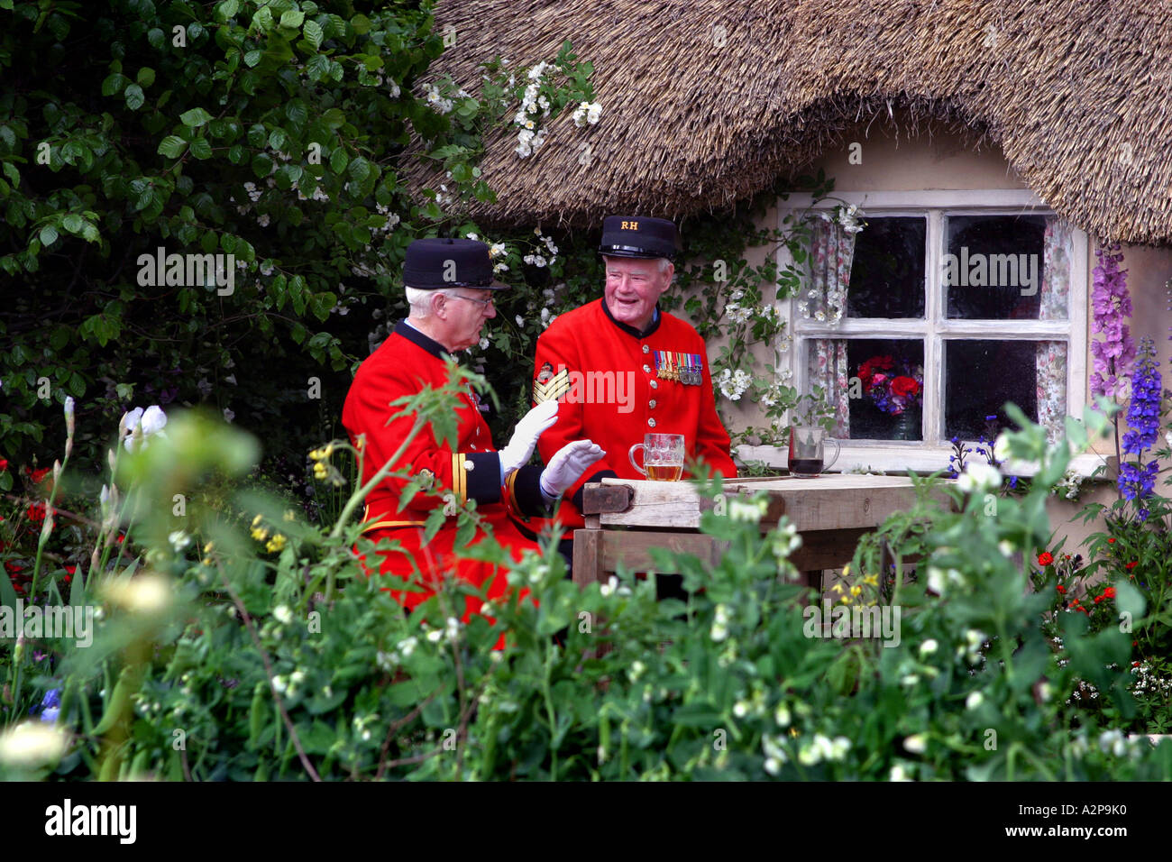 Premiato stand al Chelsea Flower Show 2005 Il Chelsea pensionati club Foto Stock