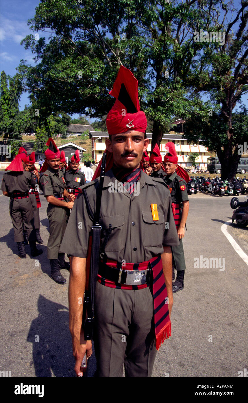 India Andamane del Sud isole di Port Blair il giorno della Repubblica parade soldato vestito in uniforme Foto Stock