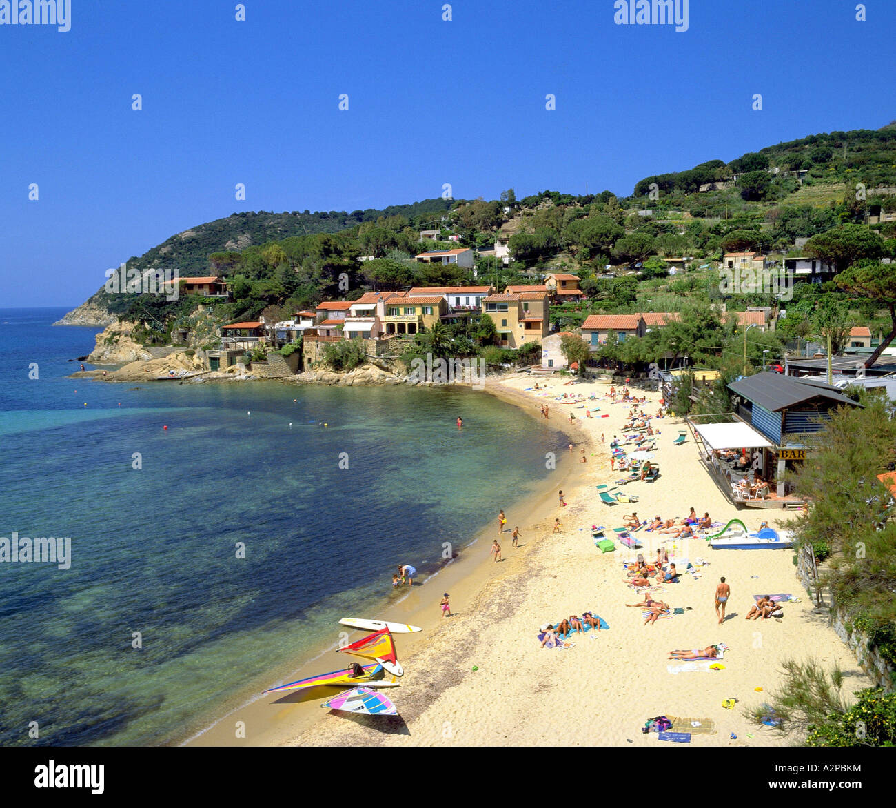 Spiaggia di Biadola sull isola d'Elba, Italia, Isola d'Elba, Golfo bella Biadola, Ile de Brhat Foto Stock