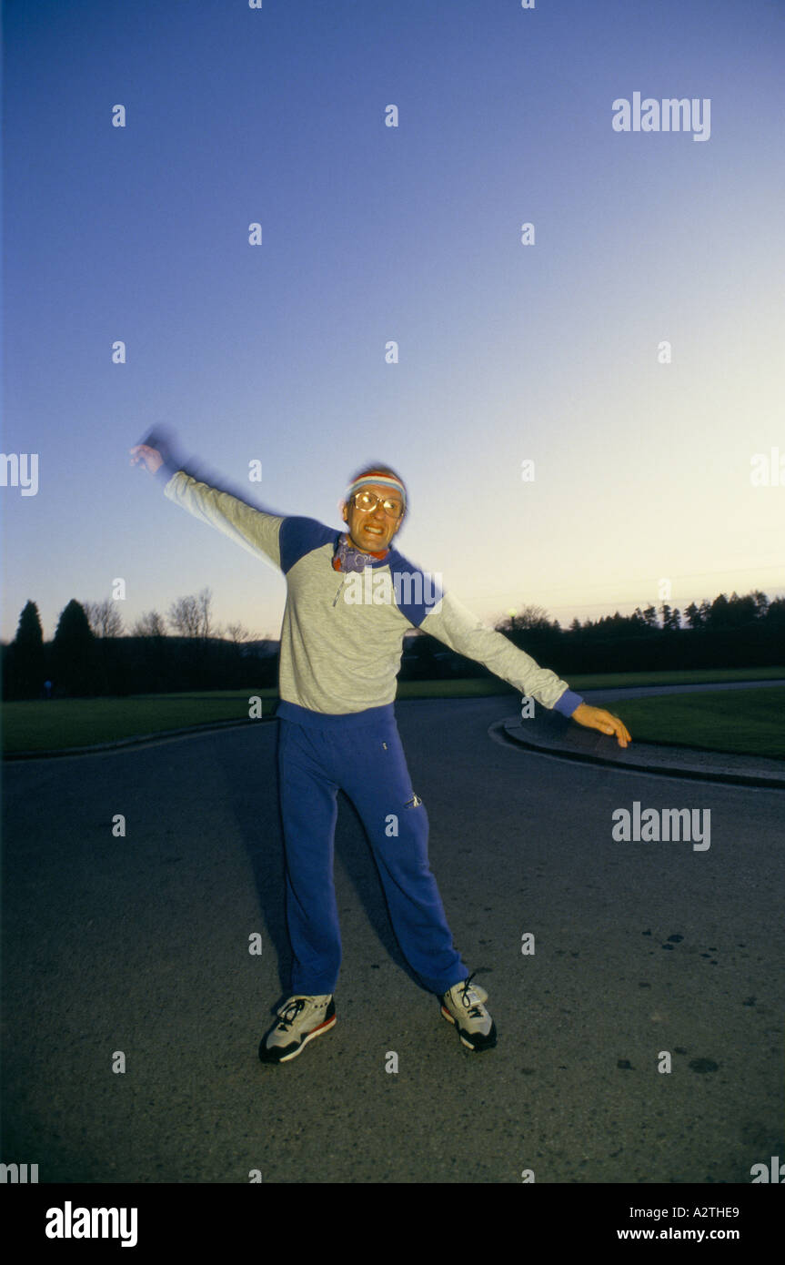 L'uomo esercizio di Gleneagles in Scozia Foto Stock