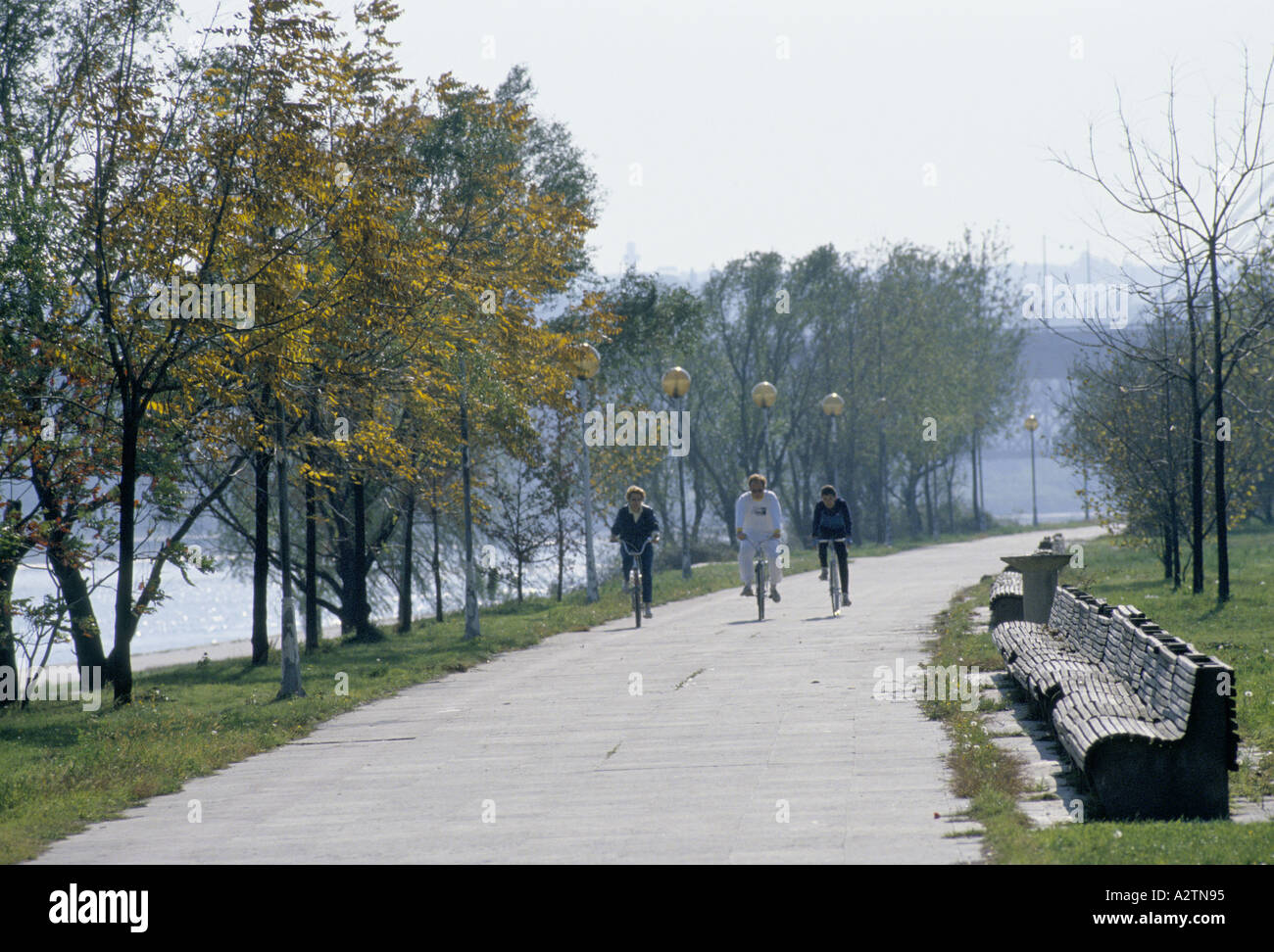 Scena di strada BELGRADE SERBIA Ott 1988 Foto Stock