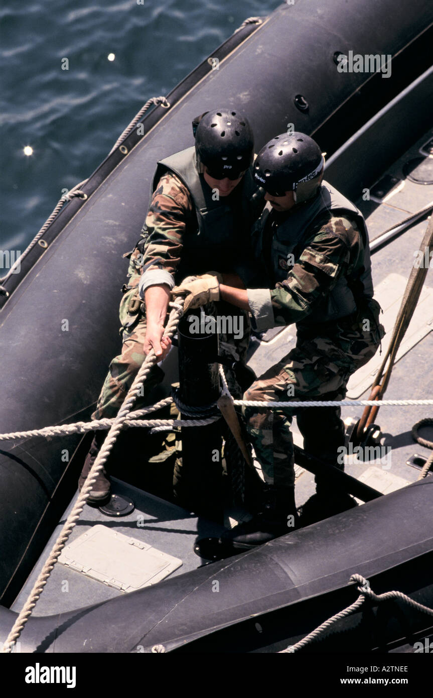 USA Navy Seal su Excersise in Med Foto Stock