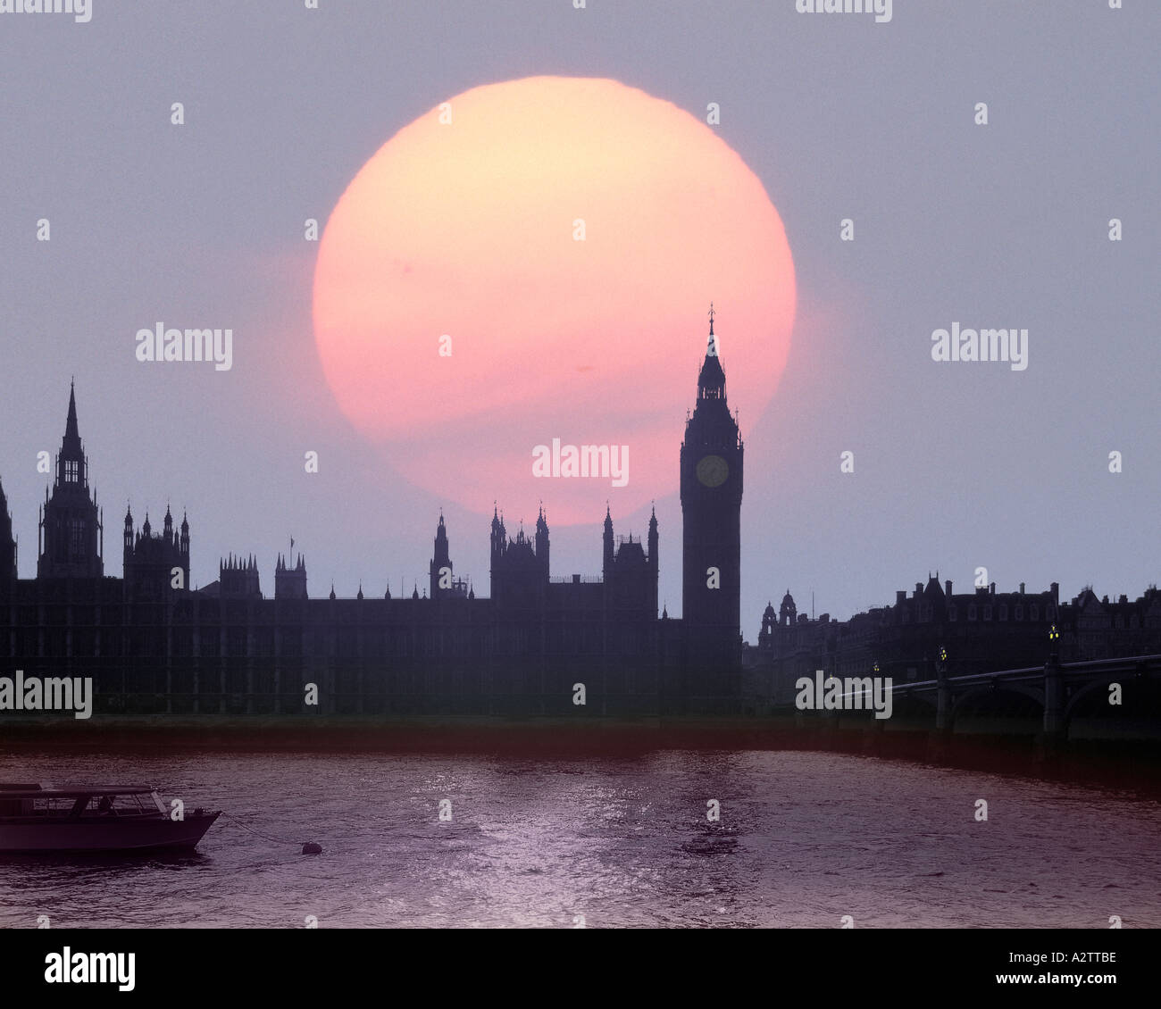 GB - LONDRA: Tramonto sul Westminster Foto Stock