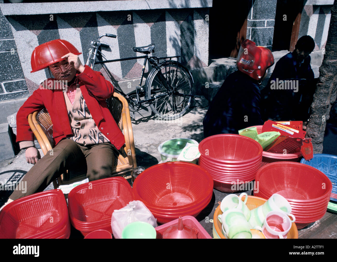 Cina street venditore Foto Stock