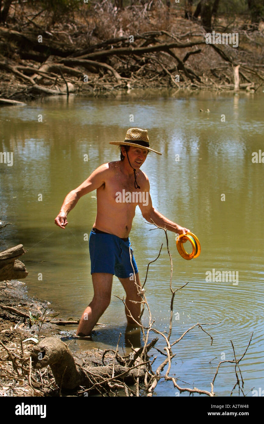 Pescatore in Australia Foto Stock
