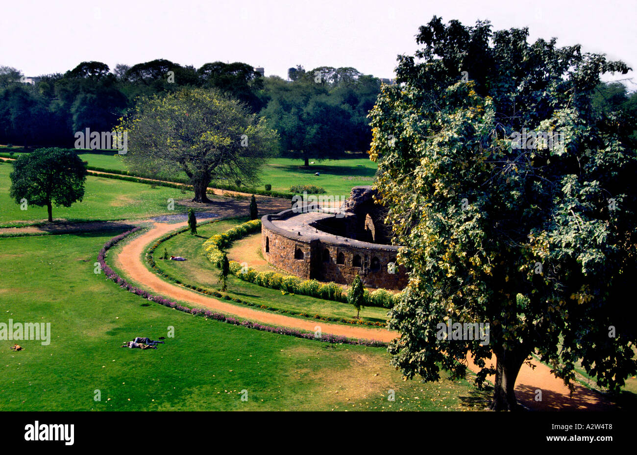 Delhi India Feroz Shah Kotla Tughluq rovine Foto Stock