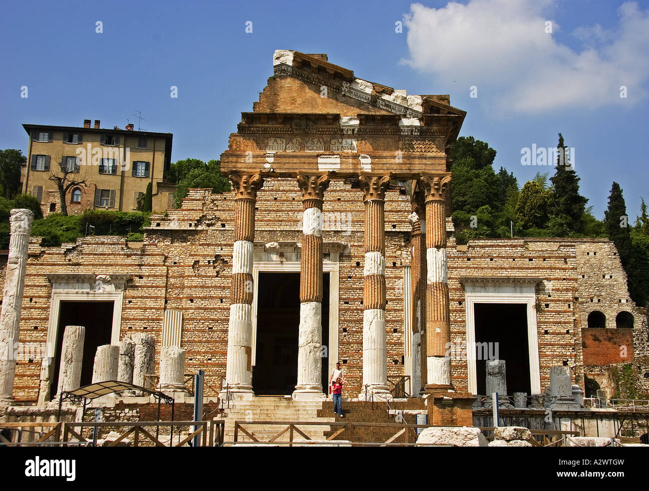 Tempio Capitolino Brescia Lombardia Italia Foto Stock