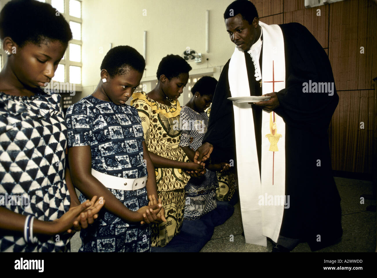 Comunione metodista, Sierra Leone, Africa Foto Stock