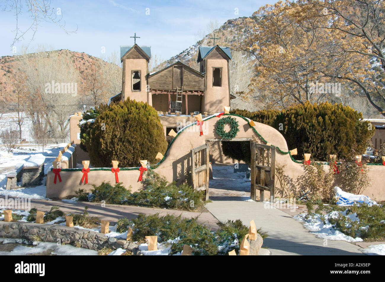 Santuario di Chimayo, Nuovo Messico a Natale 2 Foto Stock