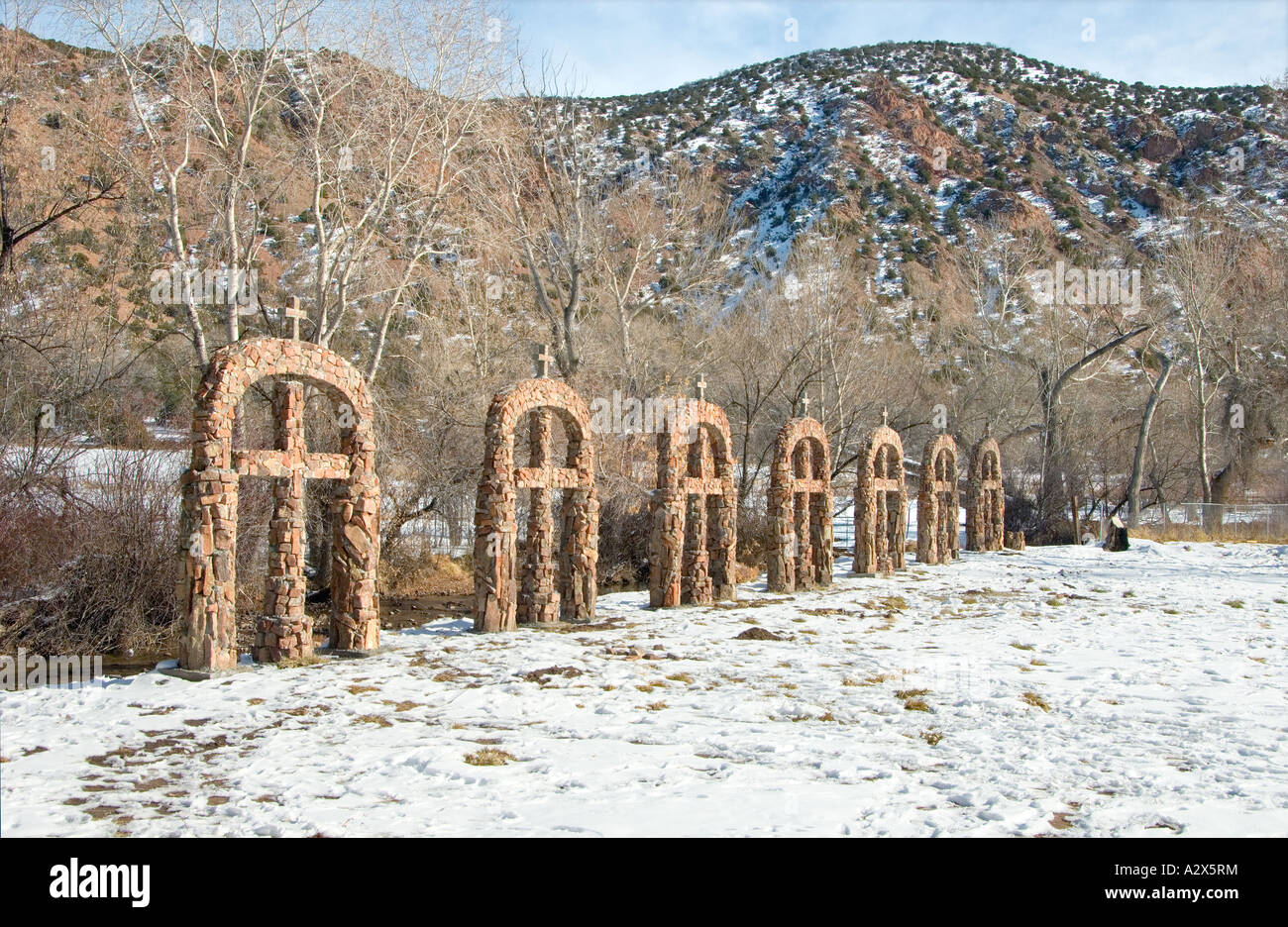 Santuario di Chimayo, Nuovo Messico a Natale 6 Foto Stock