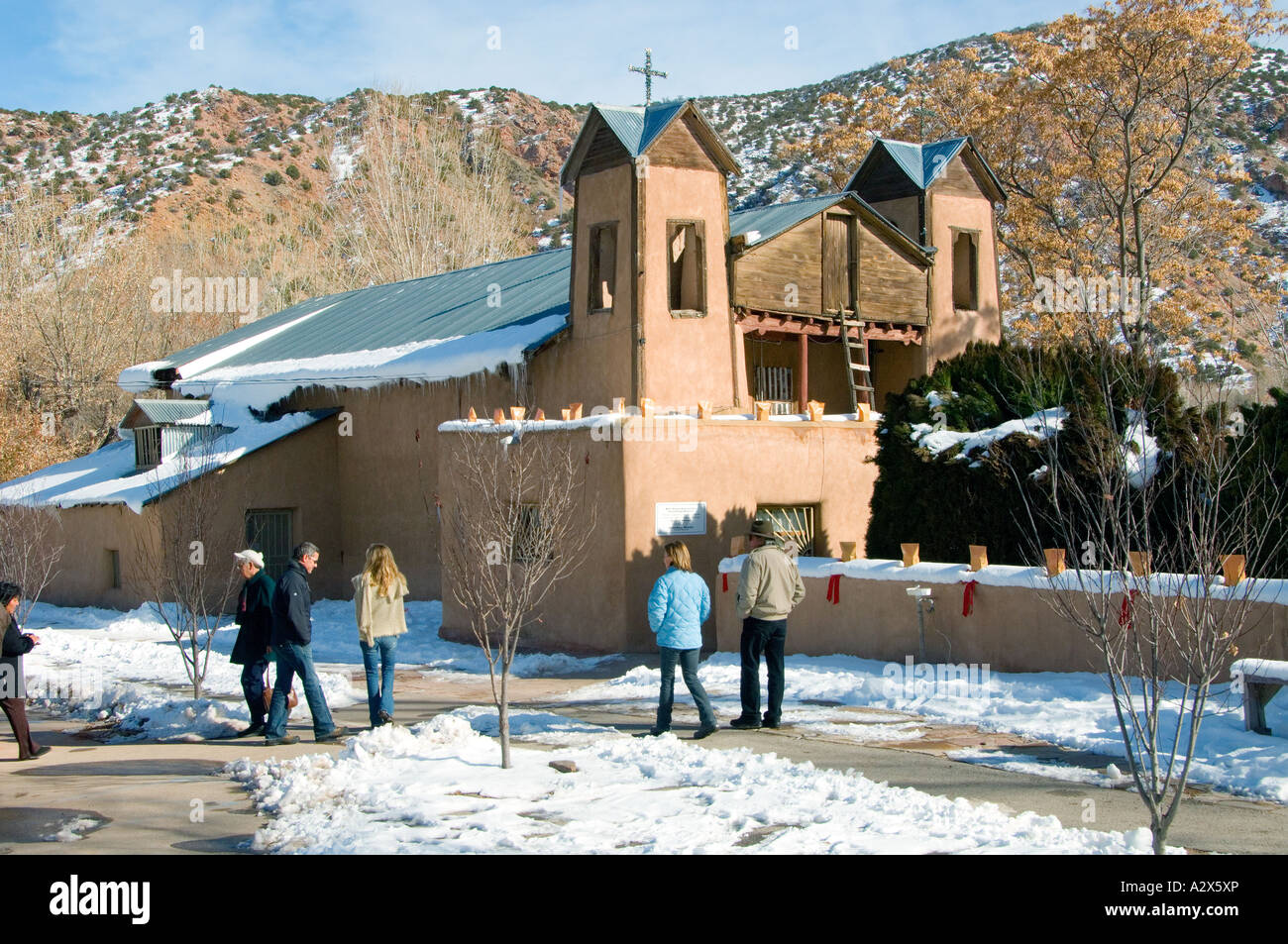 Santuario di Chimayo, Nuovo Messico a Natale 8 Foto Stock