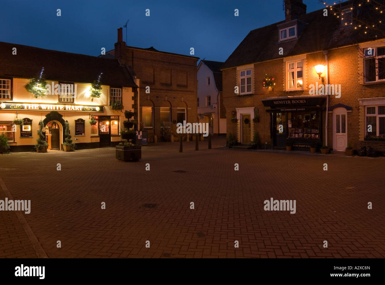 Wimborne di notte Foto Stock