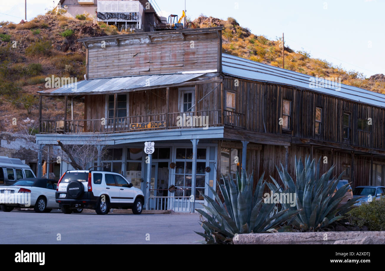 Oatman Town Off Route 66 città mineraria Main Street Arizona USA Foto Stock