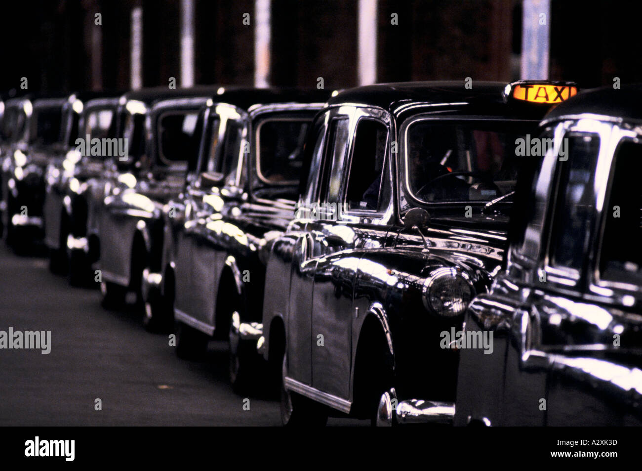 Londra taxi neri, REGNO UNITO Foto Stock