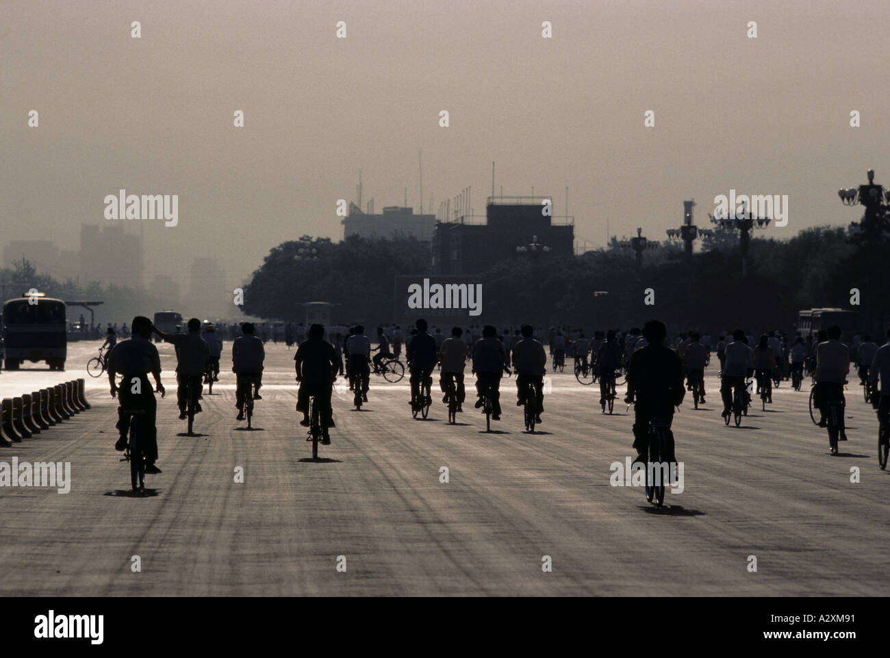 I ciclisti in Cina Foto Stock