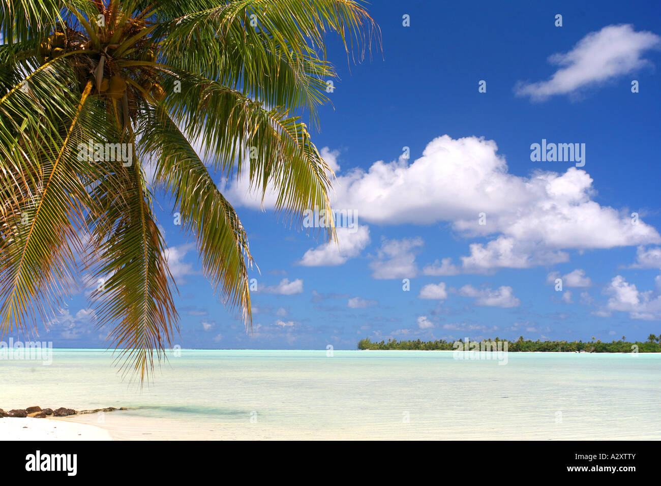 Spiaggia Maupiti Polinesia Francese Foto Stock