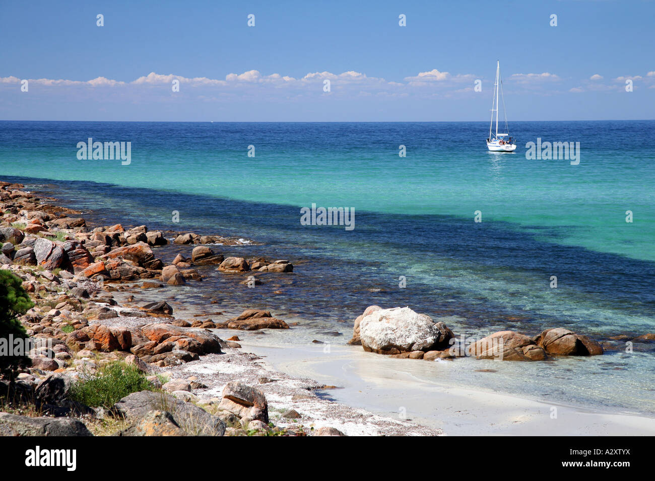 Ancorata off shore Bunker Bay Australia occidentale WA Foto Stock