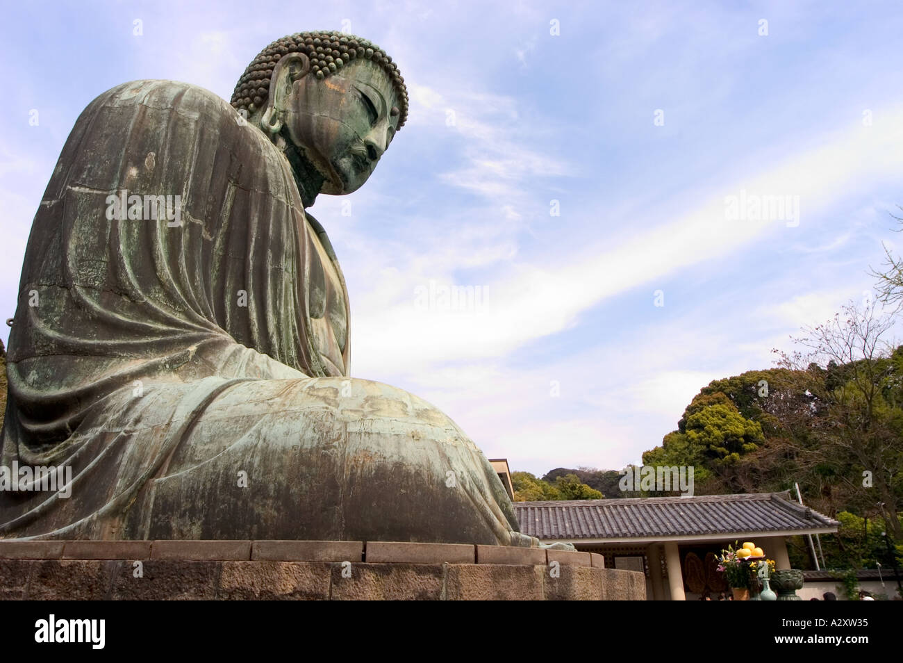 Grande Grande Budda tempio Kotokuin Kamakura Giappone Foto Stock