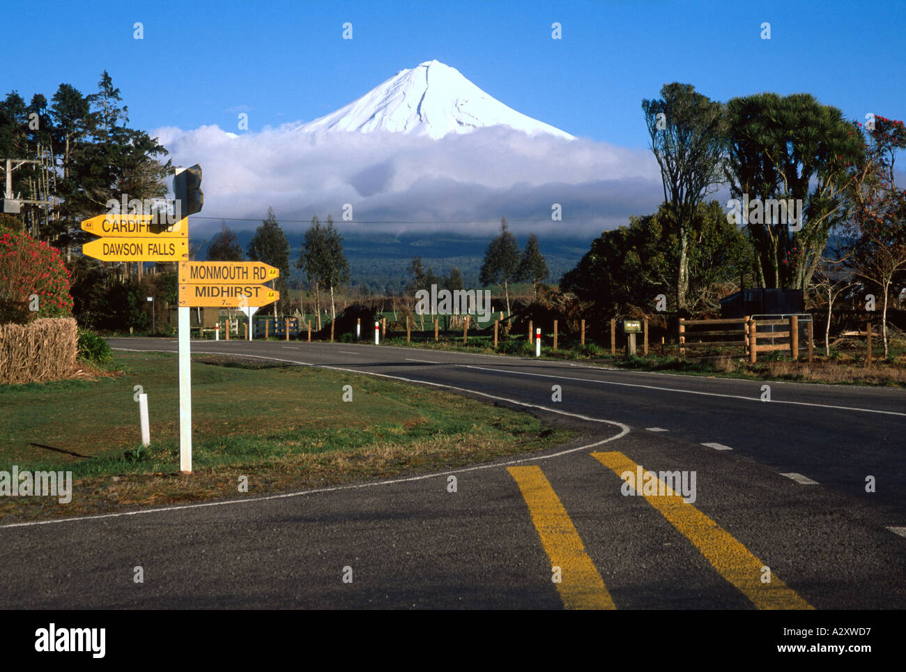 Mt Taranaki Egmont Taranaki Isola del nord della Nuova Zelanda Foto Stock