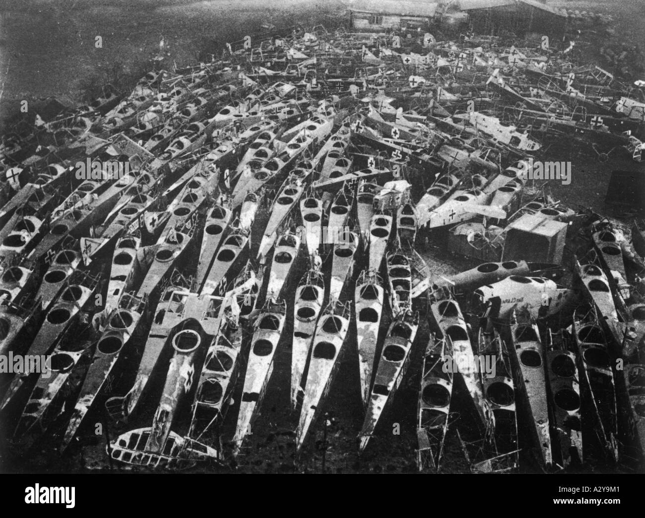 Scheletri di piani di guerra Foto Stock