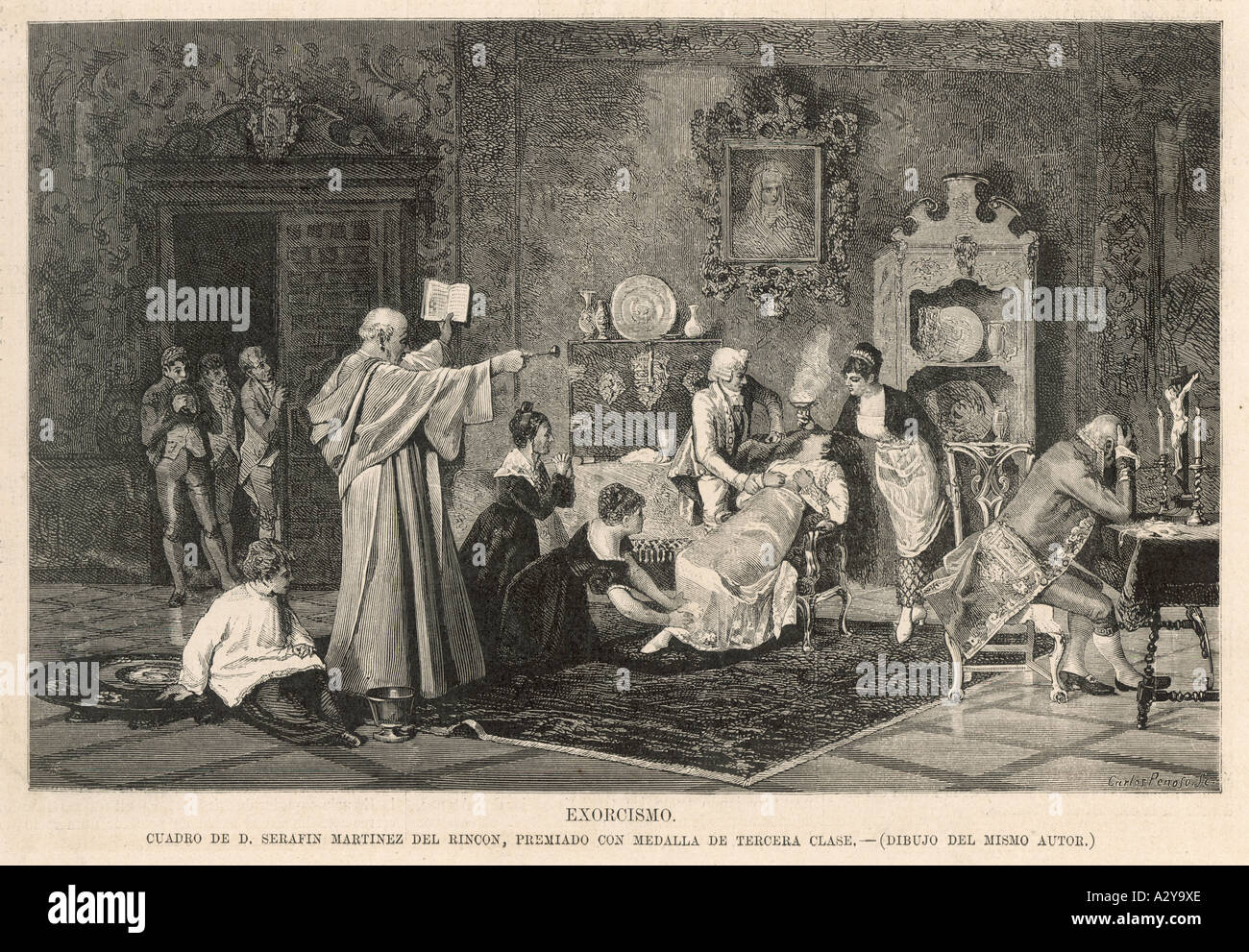 Lo spagnolo esorcismo C1800 Foto Stock