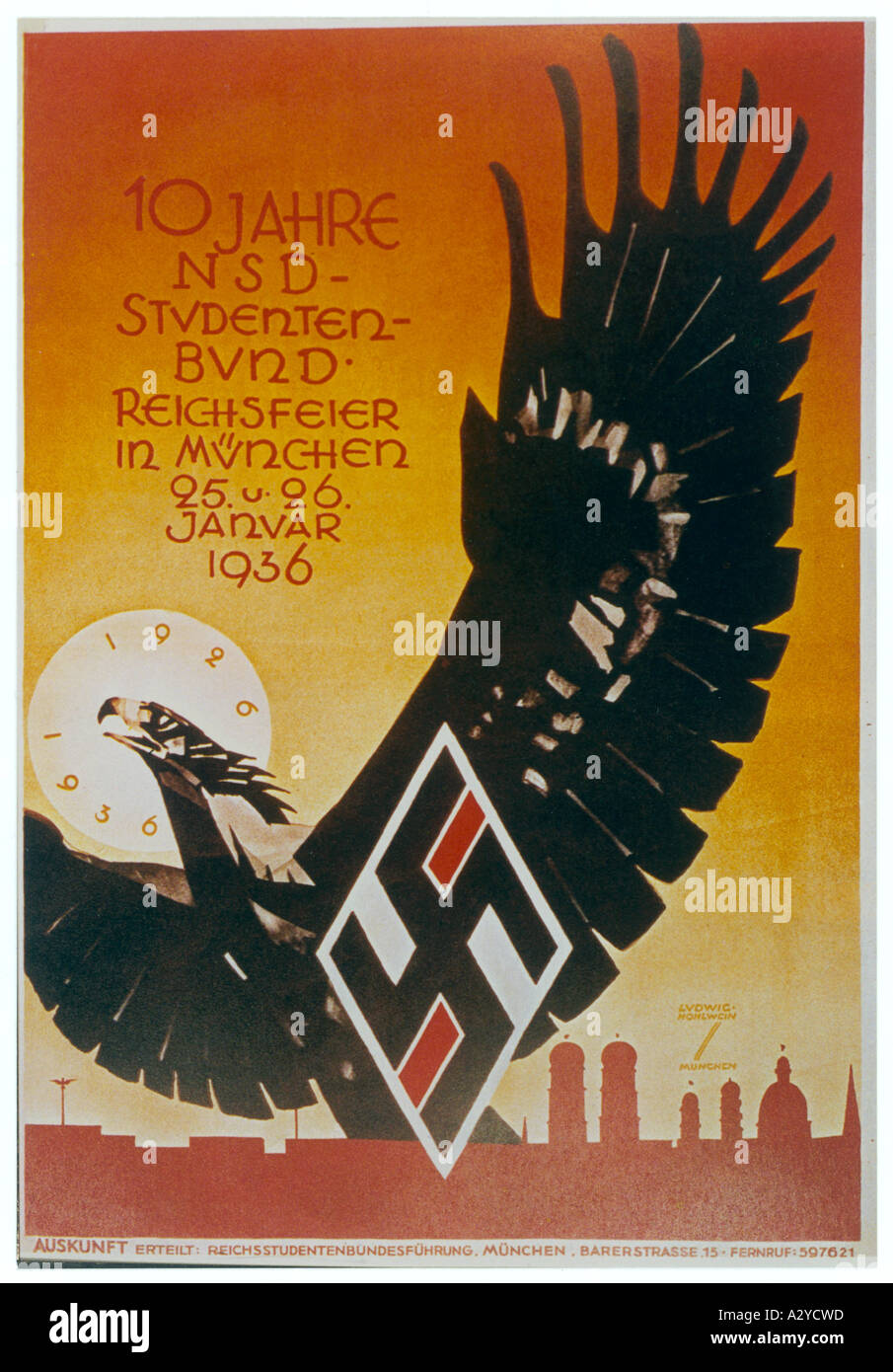 Poster nazista studente Bund Foto Stock