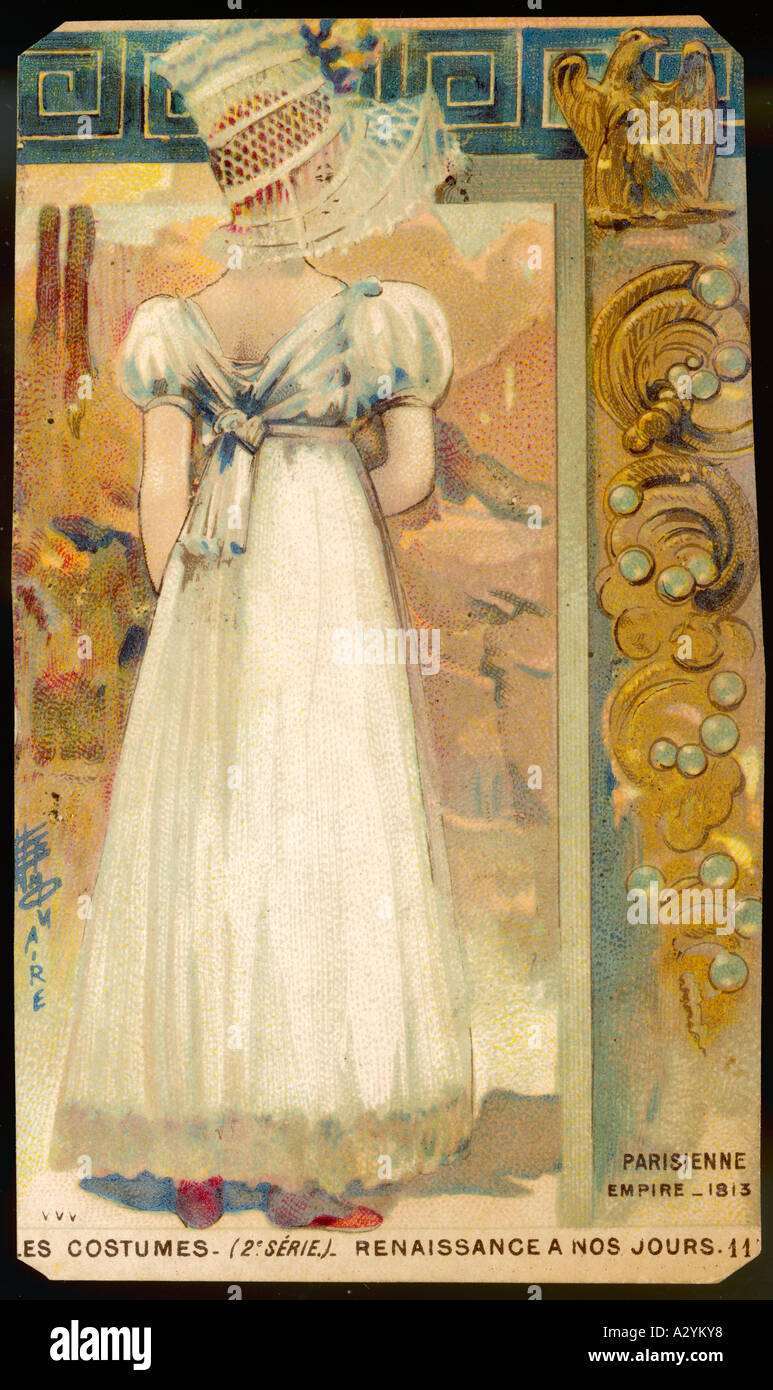 Donne in costume Parisian Foto Stock