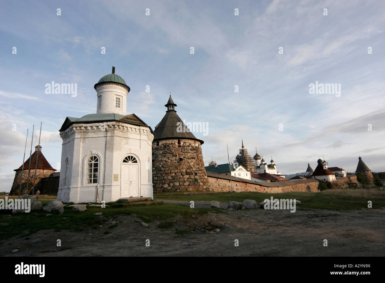 Monastero di Solovetsky, Grande Isola di Solovetsky, Mare Bianco, Russia Foto Stock