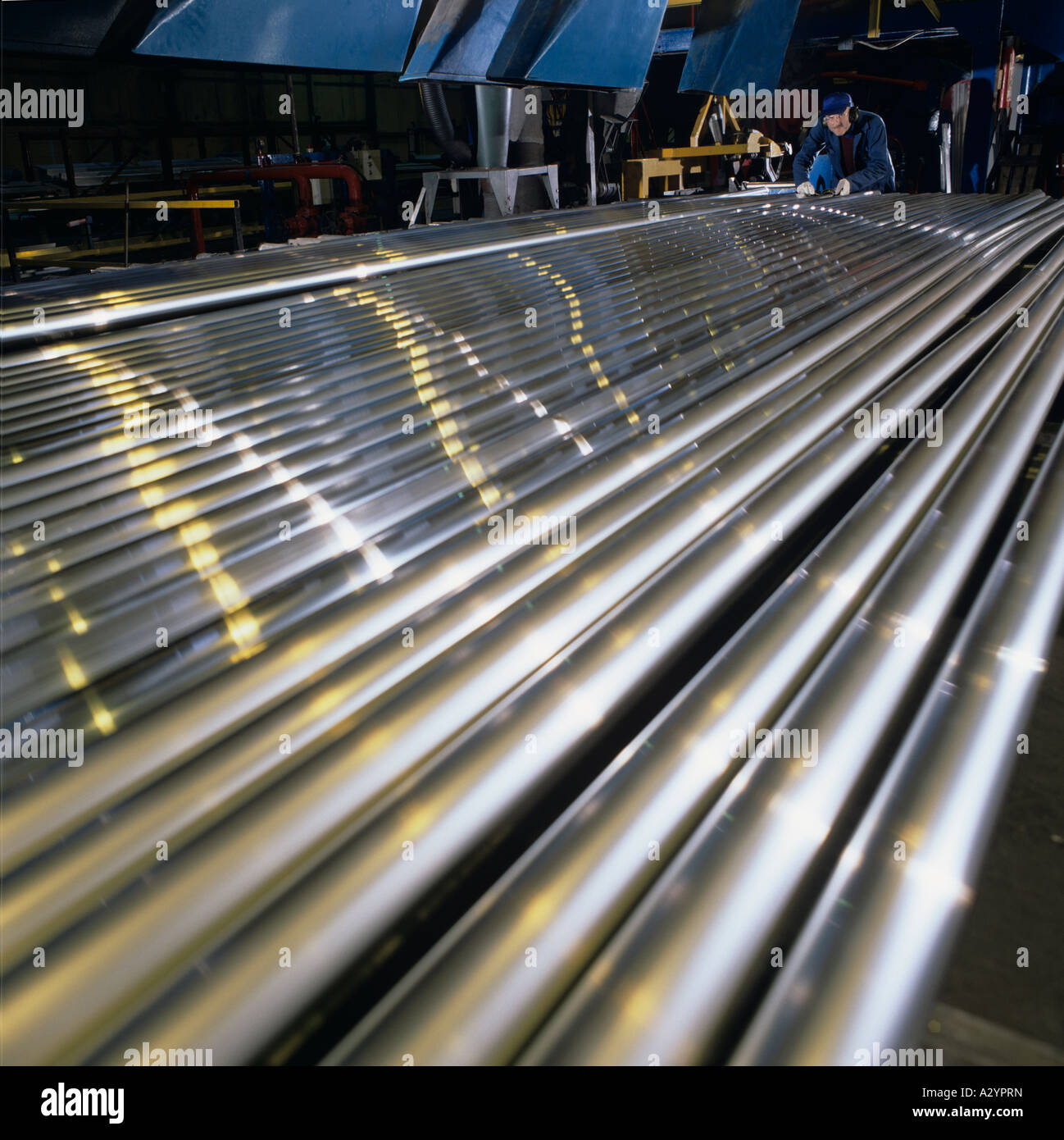 Produzione di estrusi in alluminio per l'industria aeronautica, Regno Unito, Europa Foto Stock
