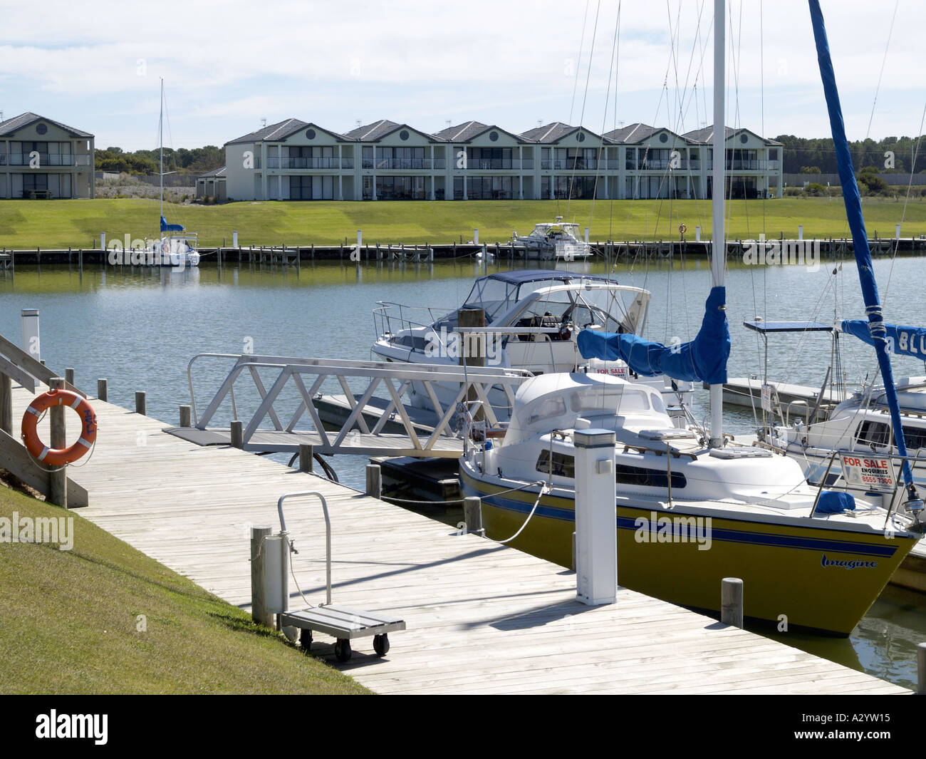 Area di marina a Hindmarsh Island Fleurieu Peninsula South Australia Foto Stock