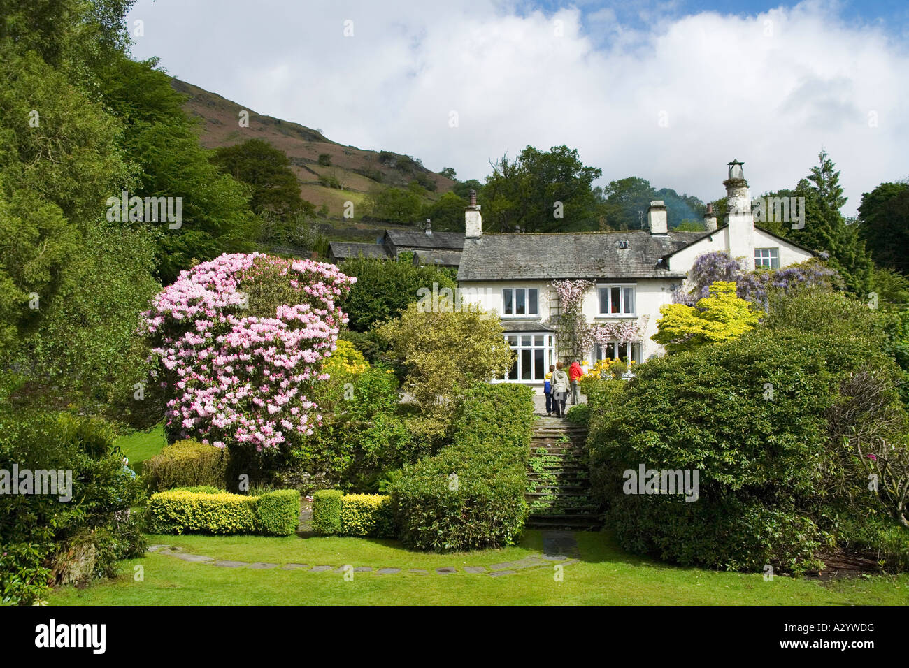 Rydal Mount la casa del famoso poeta romantico William Wordsworth in Rydal Lake District Cumbria Inghilterra England Regno Unito Regno Unito GB Foto Stock