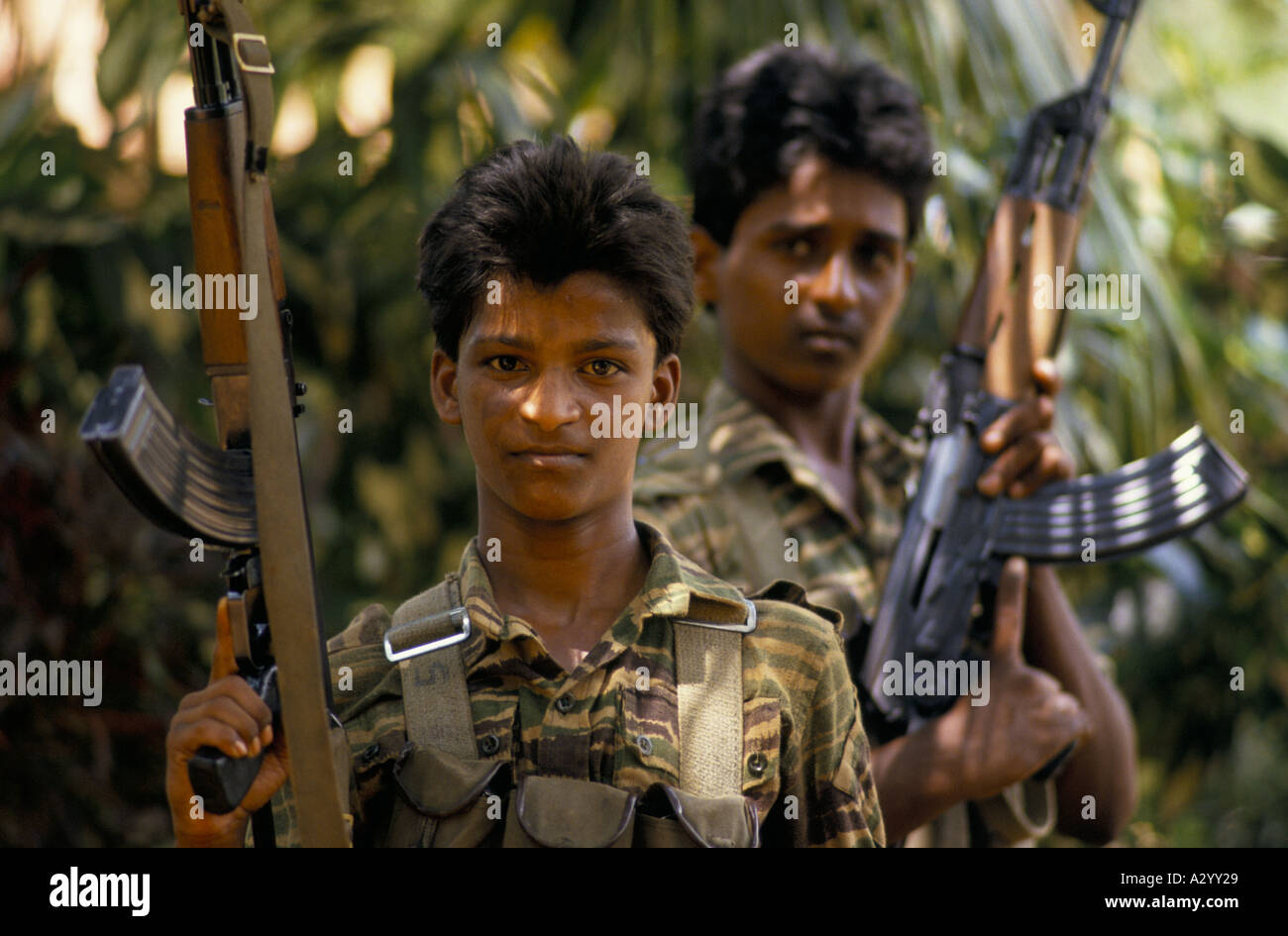 Tigri tamil bambini soldato penisola di Jaffna nello Sri lanka Foto Stock
