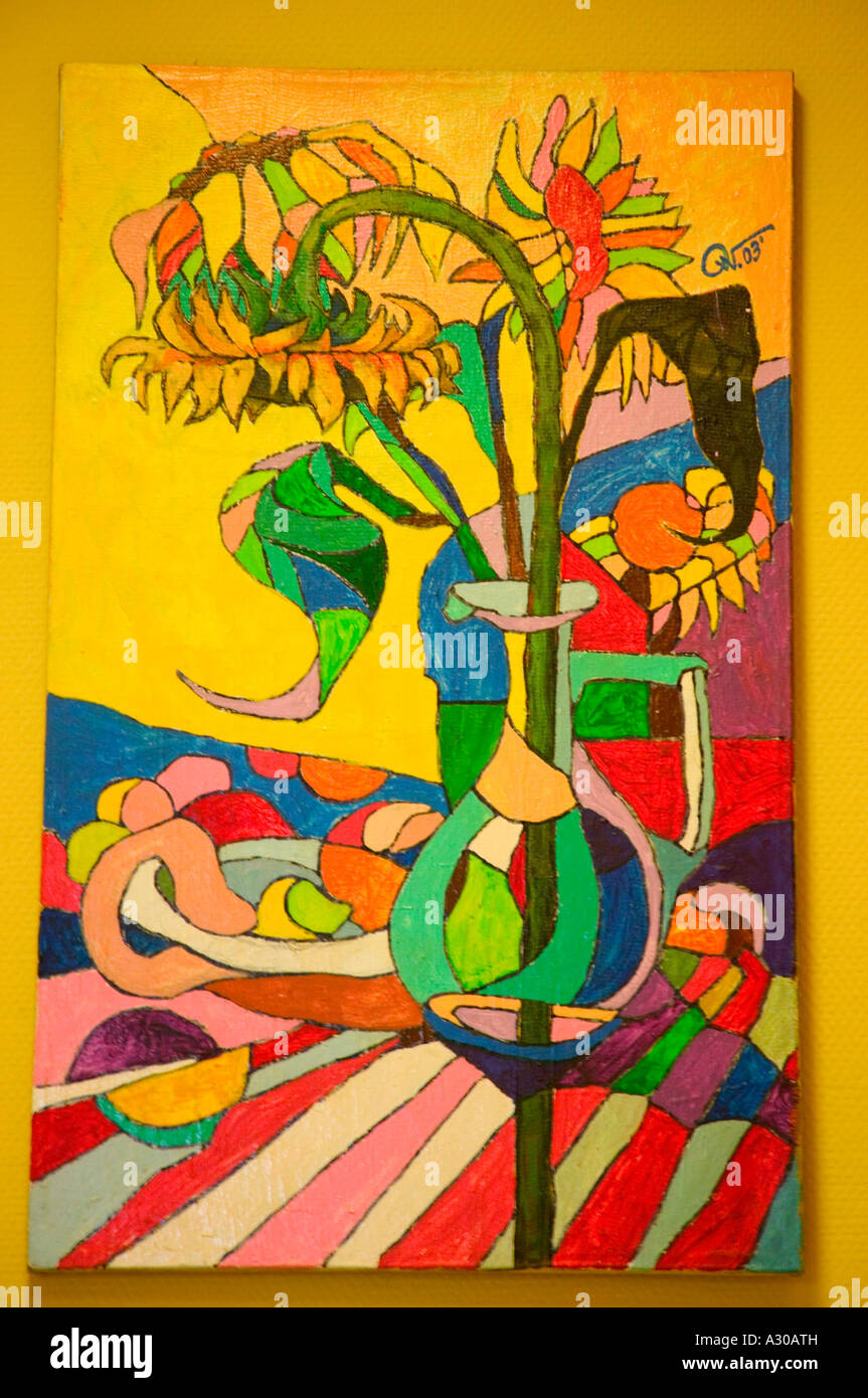 Pittura colorata sulla parete nella città vecchia di Vilnius Lituania Foto Stock
